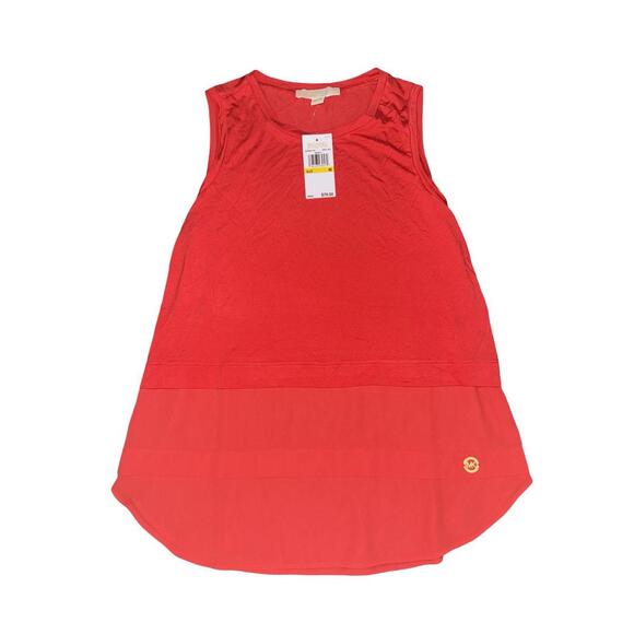 Michael Kors Tops - Michael Kors Top Womens Medium Pink Sleeveless Blouse Solid Vented Tank Sheer